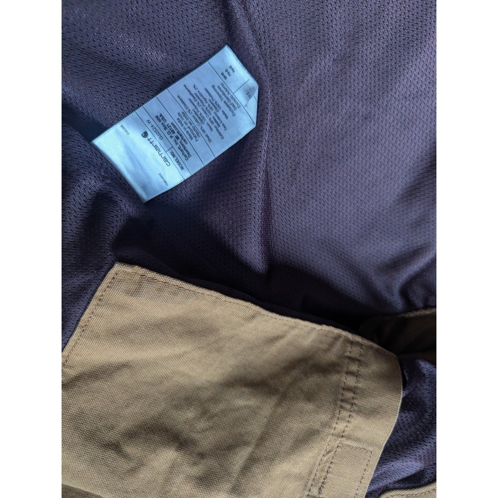 Carhartt Womens Rugged Flex Canvas Bomber Jacket Brown OJ2524-W Sz S Relaxed Fit - Picture 8 of 9